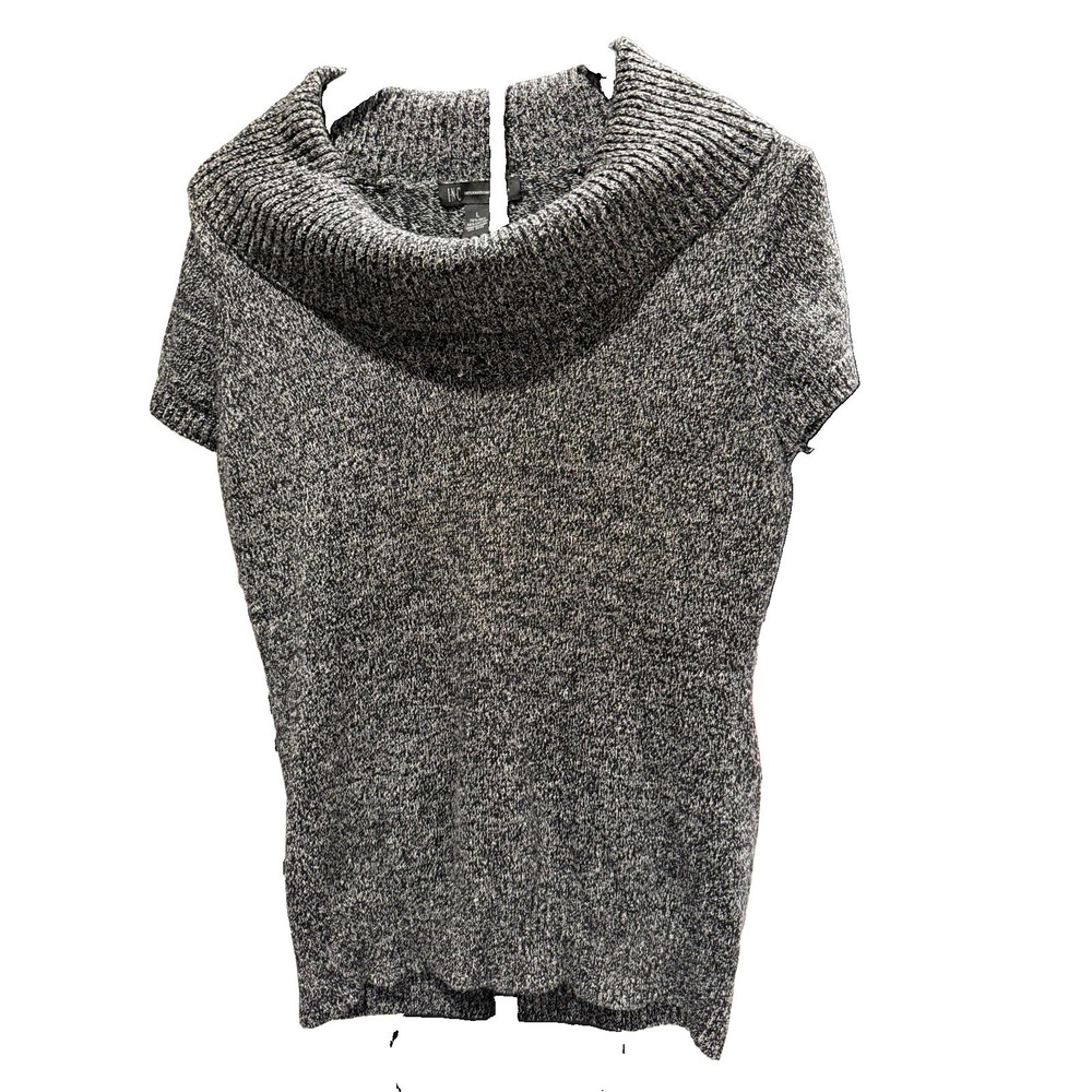 INC International Concepts Womens Marled Cowl Neck Knit Sweater Sz L Silk Cotton